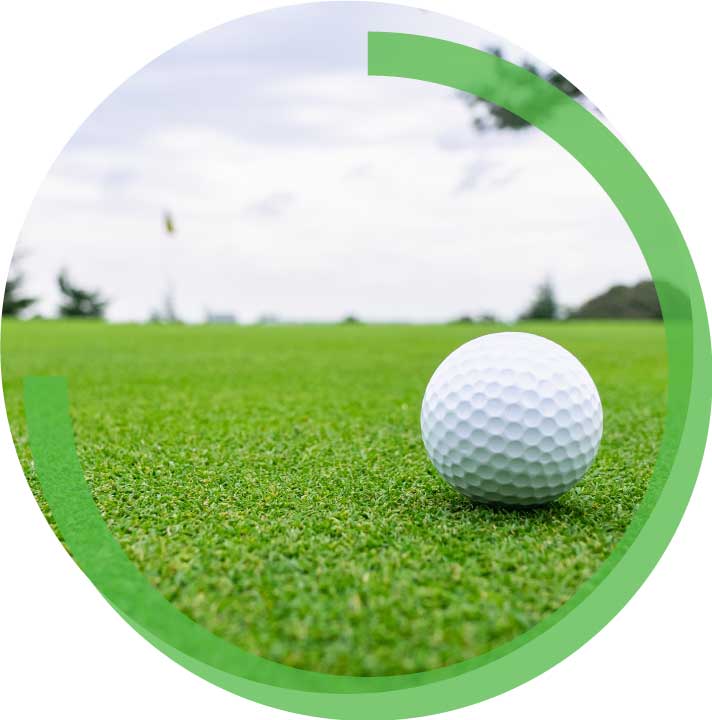 Golf ball on artificial turf